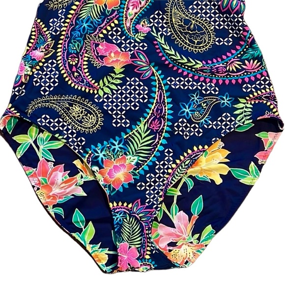 Tommy Bahama Reversible Sun Lilies Lace Back One Piece - Picture 8 of 16